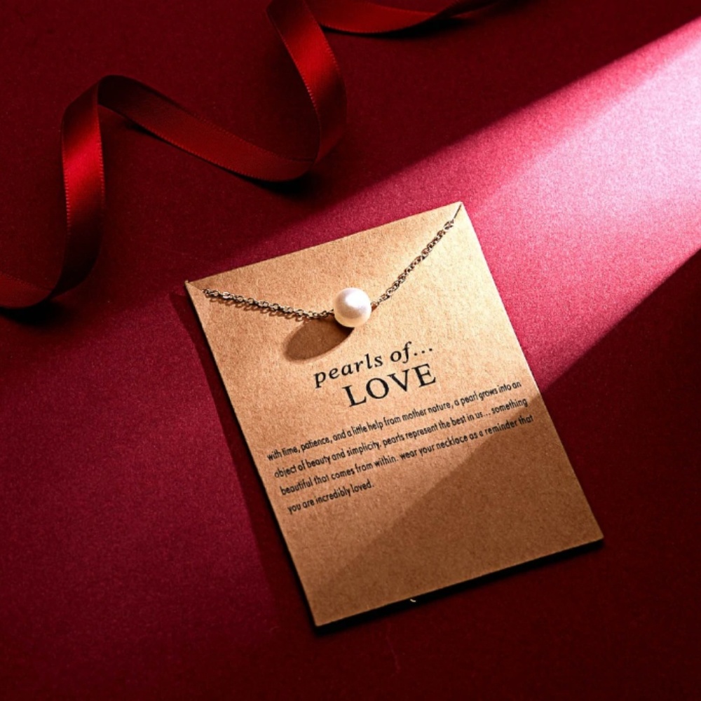 Pearl of Love Boho Layering Gold Charm Necklace - Picture 4 of 8